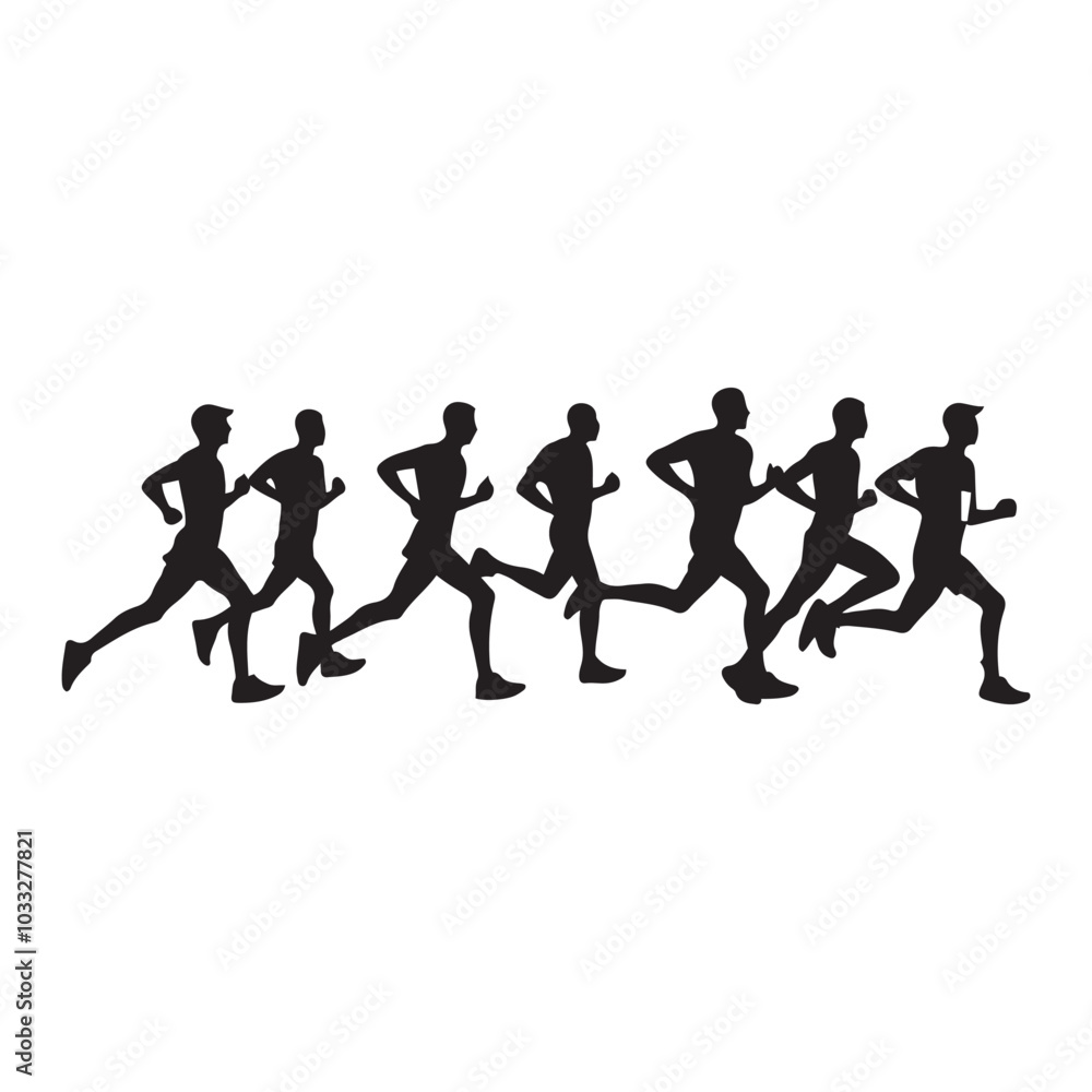 marathon run vector silhouette , side view of vector runner silhouette marathon run vector silhouette , side view of vector runner silhouette