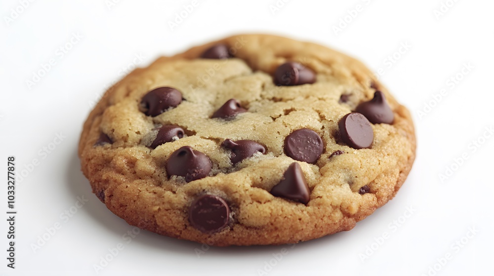 Chocolate chip cookie on white. Chocolate chip cookie on white.