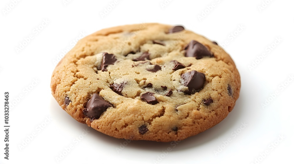 Chocolate chip cookie on white. Chocolate chip cookie on white.