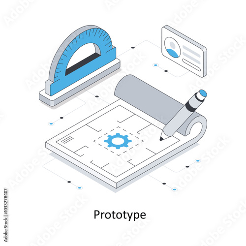 Prototype isometric stock illustration. EPS File stock illustration