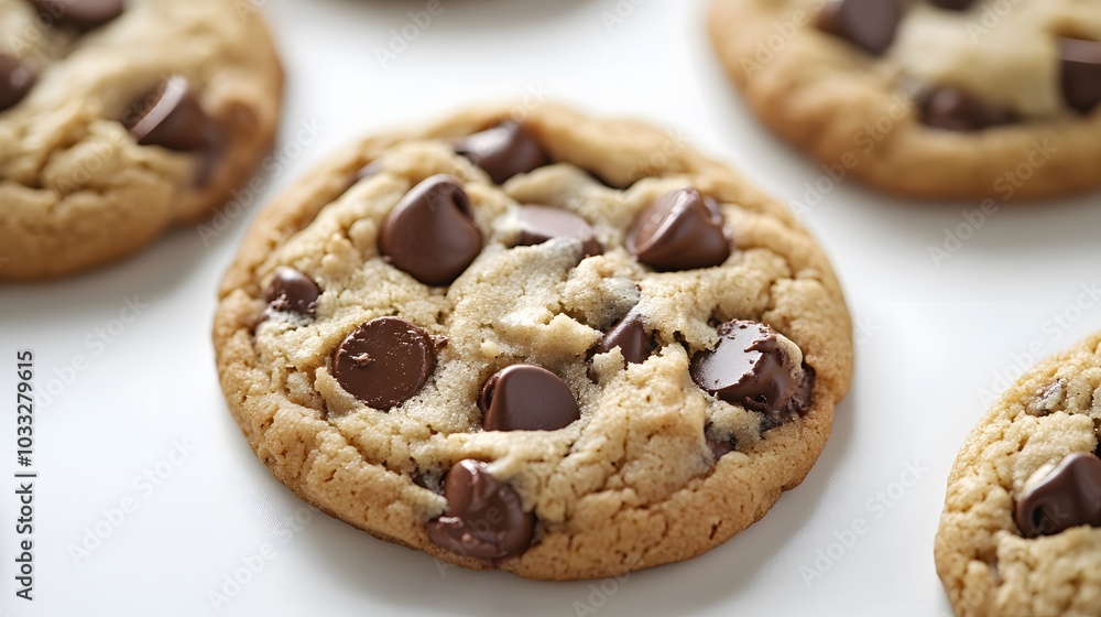 Chocolate chip cookie on white. Chocolate chip cookie on white.