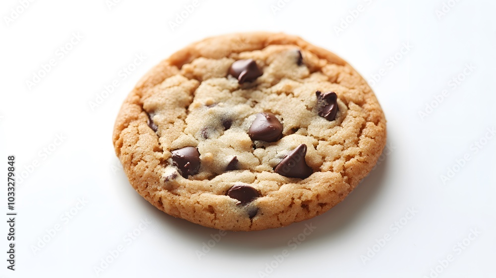 Chocolate chip cookie on white. Chocolate chip cookie on white.