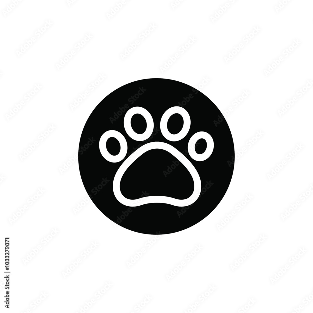 Fototapeta premium Paw icon web design in vector
