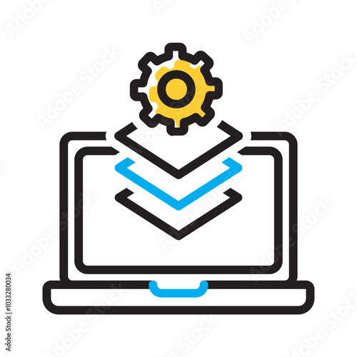 Vector multicolor icon for Full stack