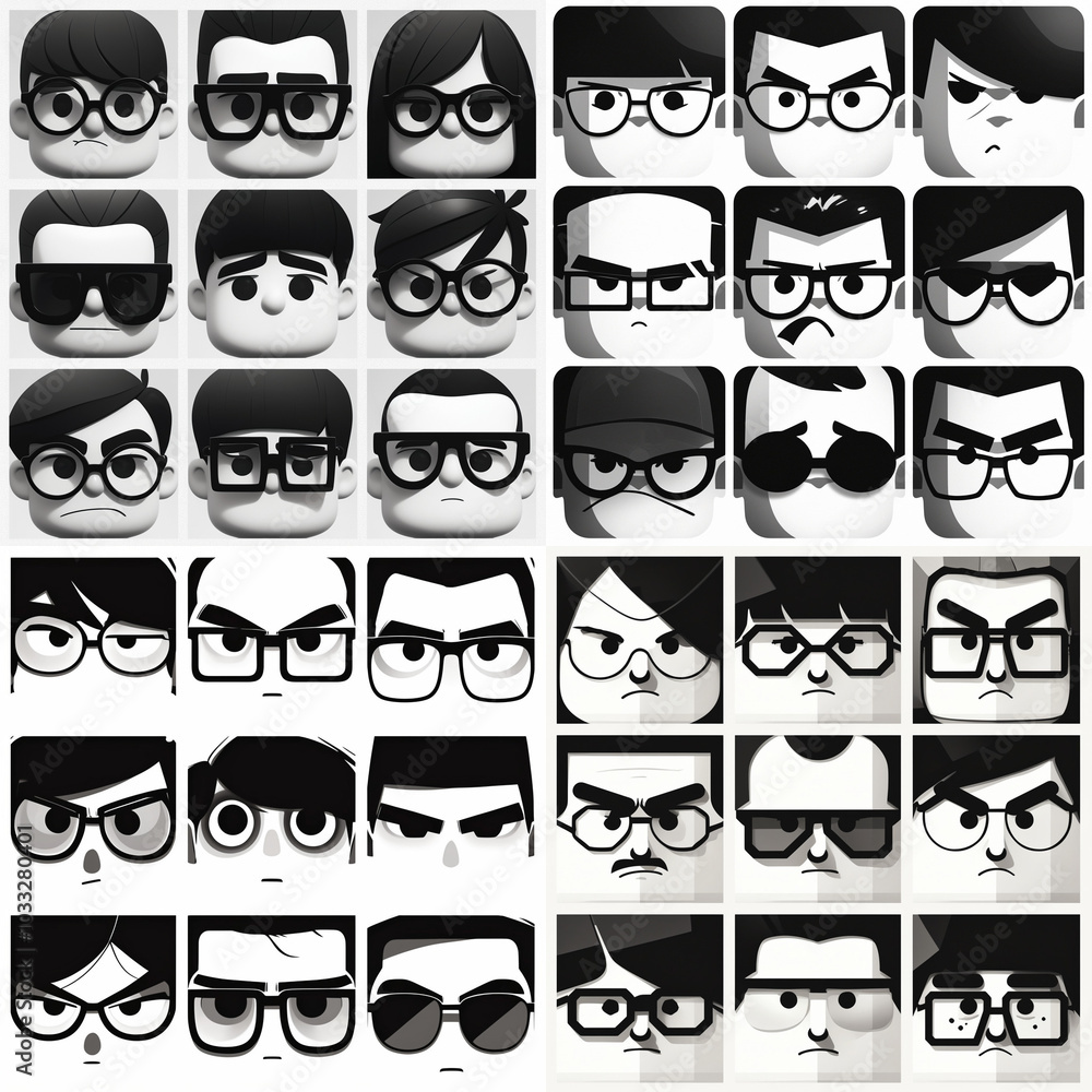 set of funny cartoon people set of funny cartoon people