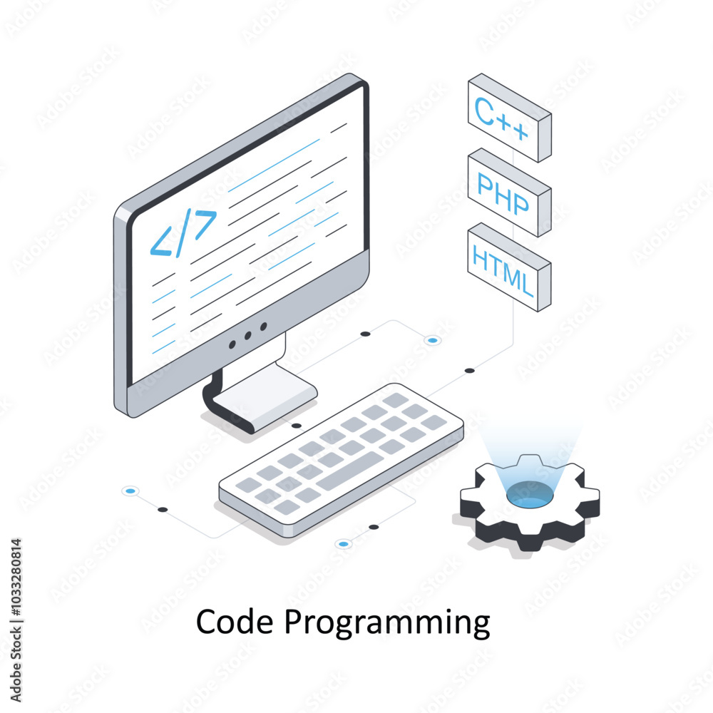 Code Programming isometric stock illustration. EPS File stock illustration Code Programming isometric stock illustration. EPS File stock illustration