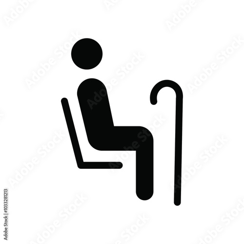 Seniors or old man sitting icon web design in vector