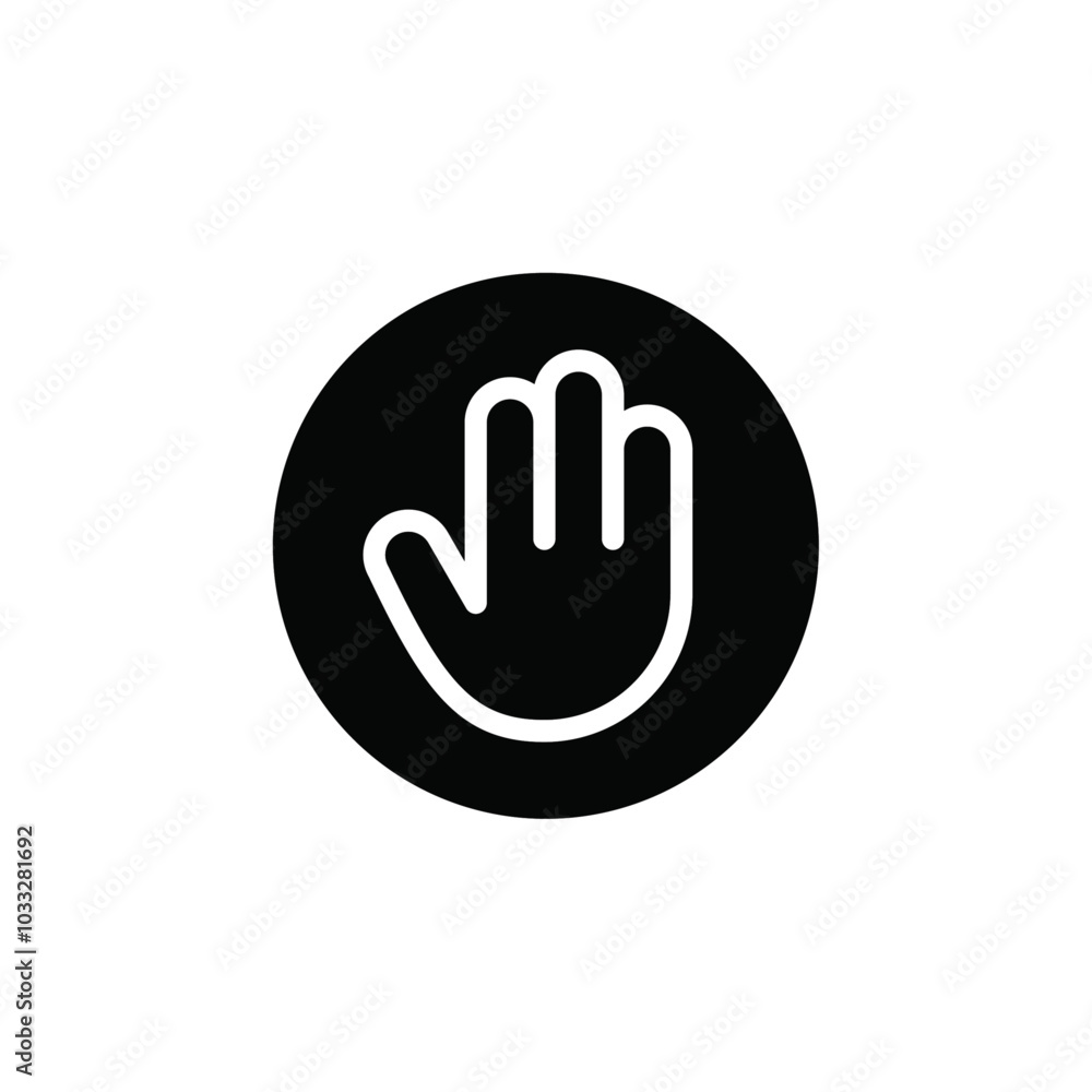 Stop sign with hand icon web design in vector Stop sign with hand icon web design in vector