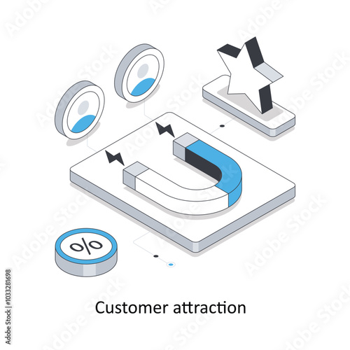 Customer attraction isometric stock illustration. EPS File stock illustration