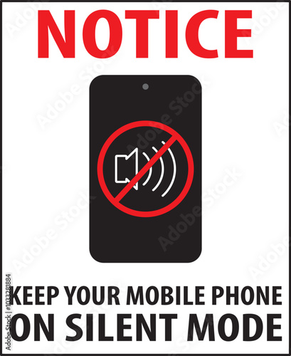Keep your mobile phone silent notice vector