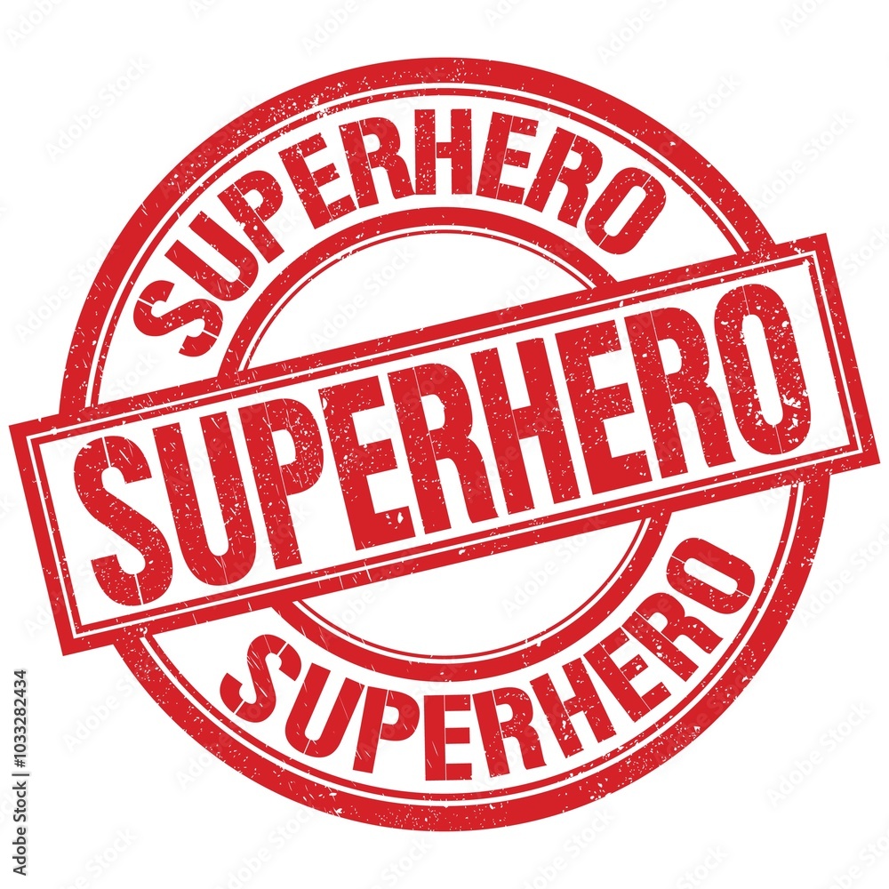 SUPERHERO written word on red stamp sign SUPERHERO written word on red stamp sign