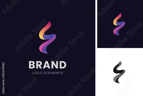 Abstract letter s splash logo identity design with gradient style for technology brand vector logo illustration