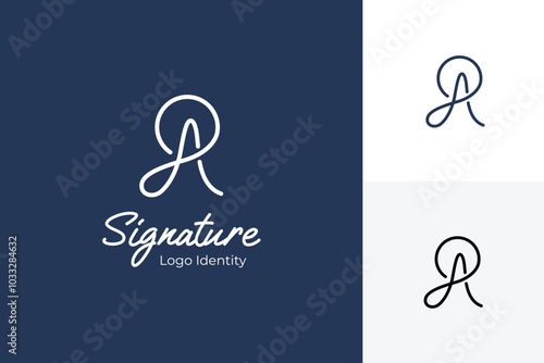 Initial RA signature identity logo design, calligraphic logotype. Creative alphabet vector logo design