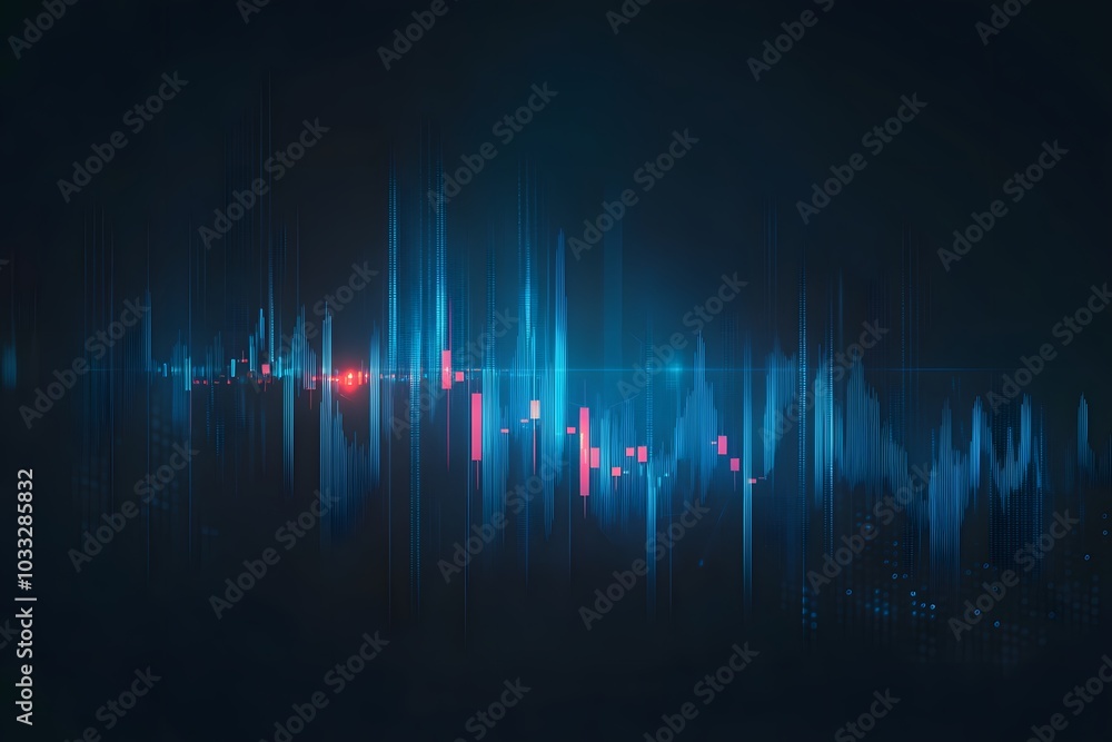 A stock market graph with candlestick chart and trading lines on a blue background, a financial online concept, A stock market graph with candlestick chart and trading lines on a blue background, a financial online concept,