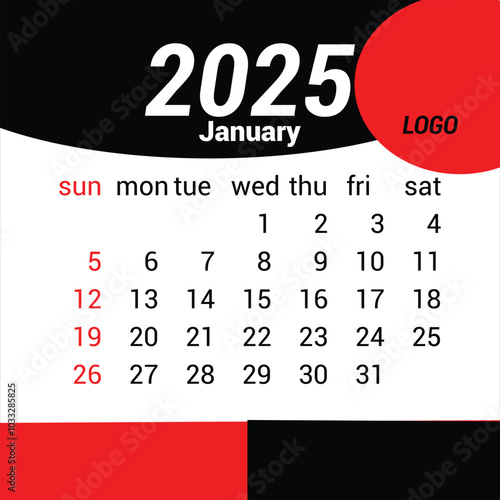 cleander design art 2025 , month of january