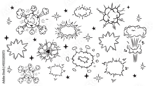 Comic style boom explosion illustration 