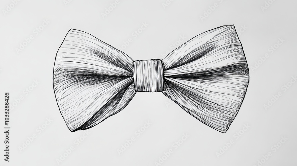 A simple, elegant drawing of a bow tie made with a single, continuous line. It's black and white, with a modern, minimalist style.