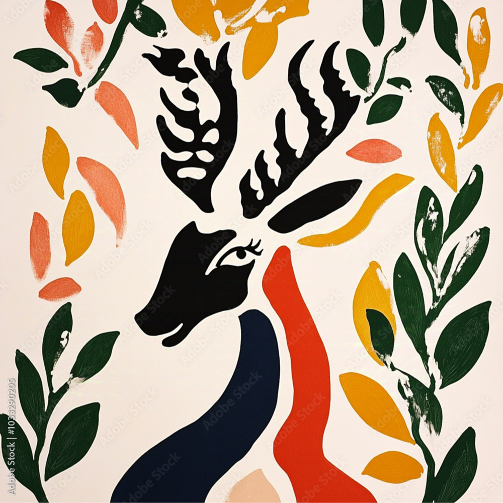 Fototapeta premium a painting of capricorn white background