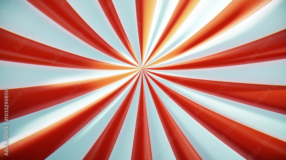 Fototapeta premium Bright red and white striped circus tent background.