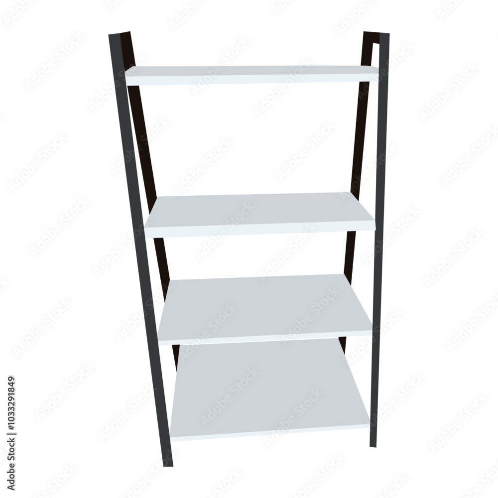 Vector illustration of a steel shelf rack, perfect for storage and organization solutions in warehouses. Vector illustration of a steel shelf rack, perfect for storage and organization solutions in warehouses.