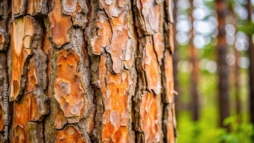 pine tree bark texture background with vertical photograph and shallow depth of field