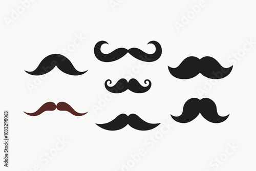 Abstract minimalist moustache collection for movember awareness and design