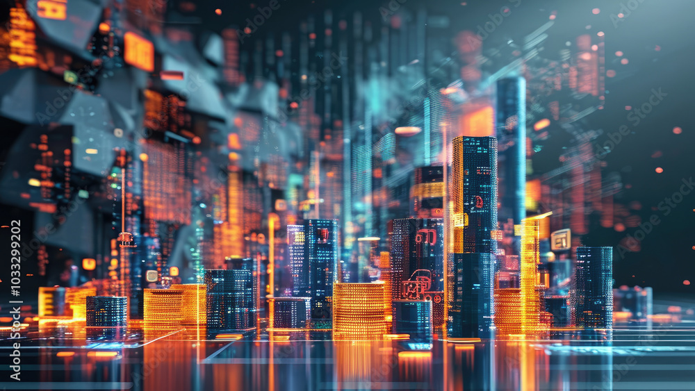 Obraz premium Visualizing the Digital Economy Ecosystem