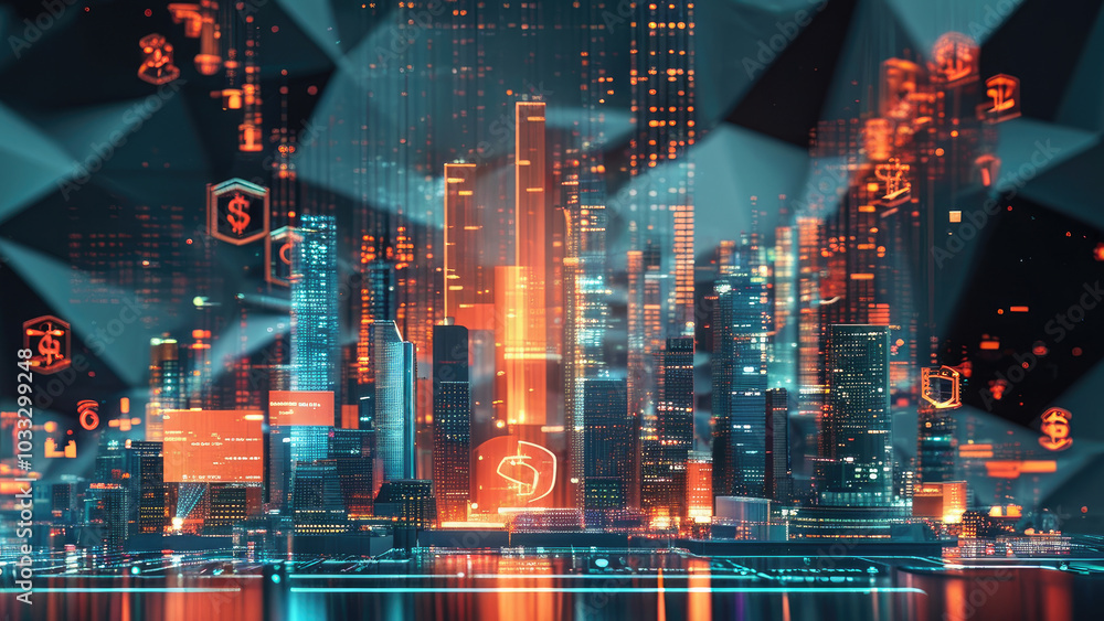 Fototapeta premium Visualizing the Digital Economy Ecosystem