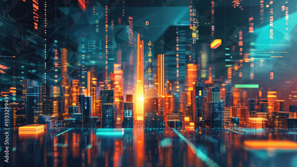 Fototapeta premium Visualizing the Digital Economy Ecosystem