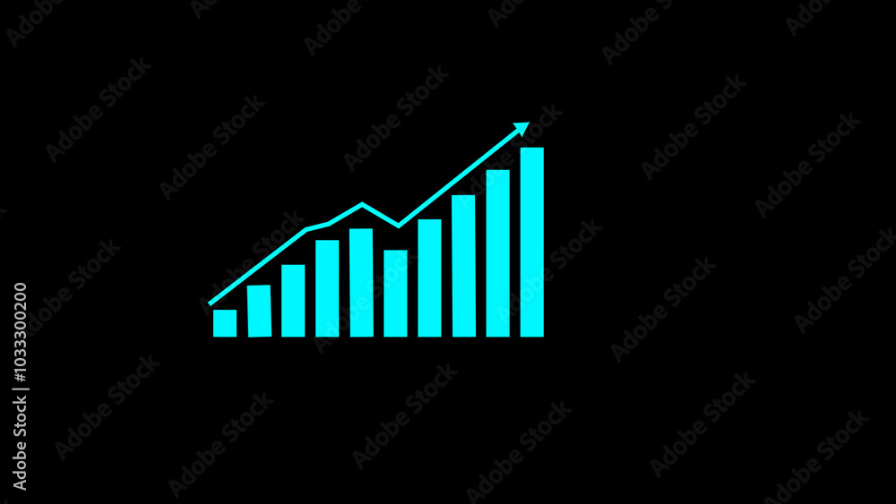 business graph on black background business graph on black background