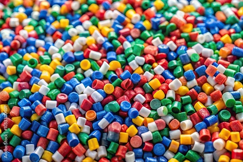 Pile of colorful plastic pellets for customization