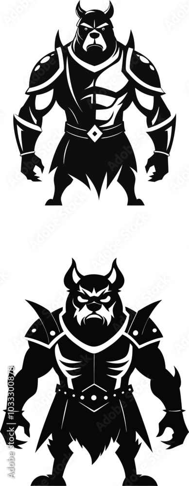 Bulldog dinner vector art illustration Bulldog dinner vector art illustration