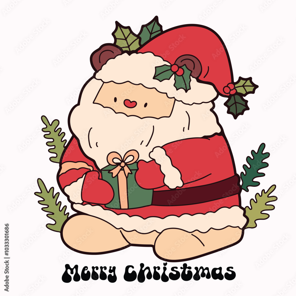 Fototapeta premium Cute children Christmas Cute hand drawn Elements Illustration cards