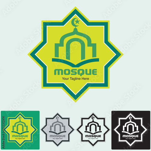 Abstract vector, mosque or islamic education foundation symbol.