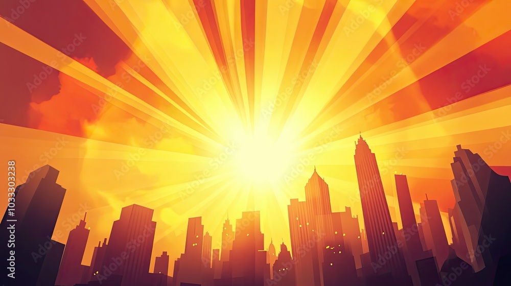 A City Skyline Bathed in Golden Sunlight A City Skyline Bathed in Golden Sunlight
