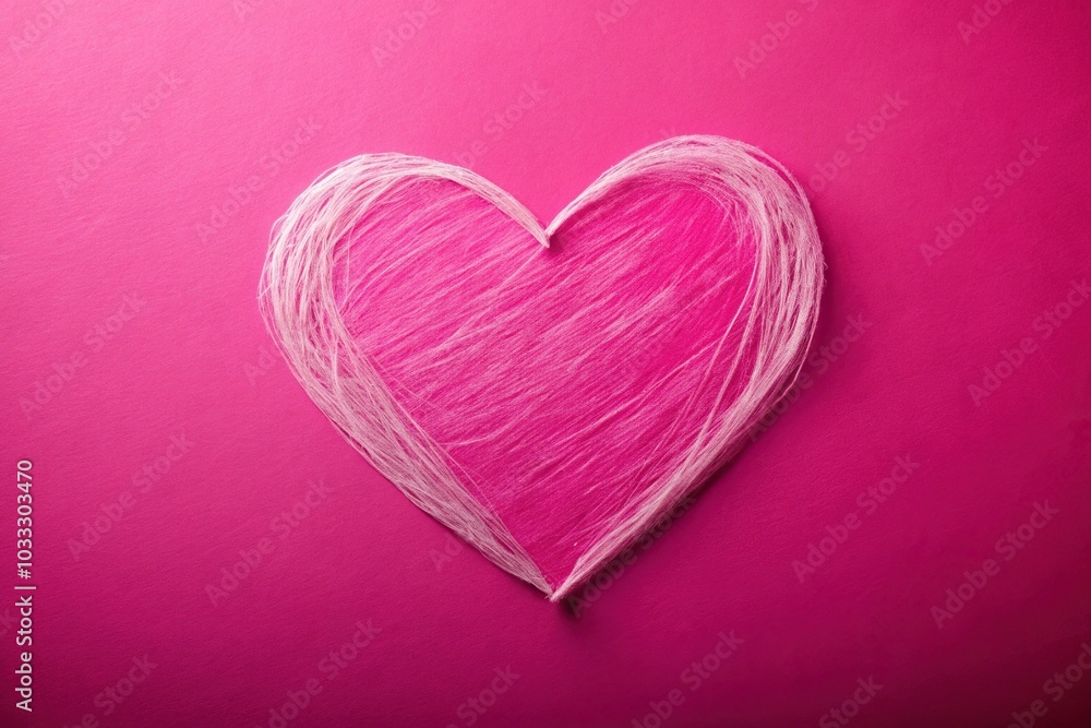 Pink background with heart shape scribble at tilted angle Pink background with heart shape scribble at tilted angle