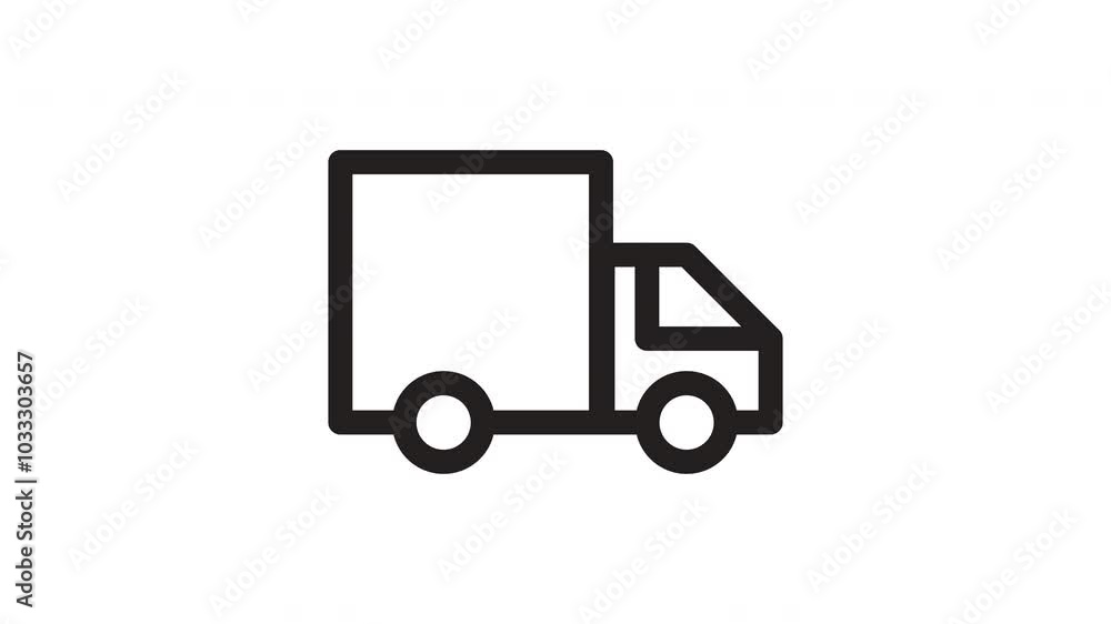Transport Icon Animation 4K line transparant loop Transport Icon Animation 4K line transparant loop