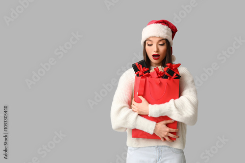 Surprised young woman in sa...