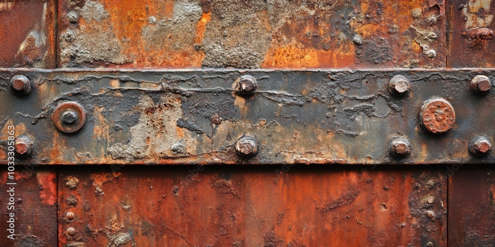 Rusty metal surface with bolts. Rusty metal surface with bolts.
