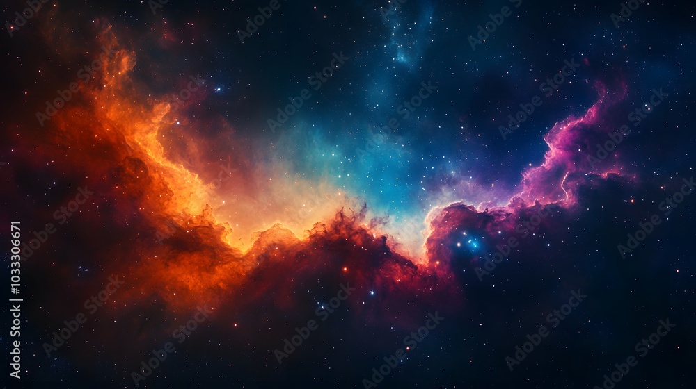 Fototapeta premium A Cosmic Canvas of Nebulas and Stars