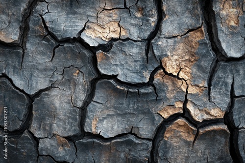 Cracked Dark Grey and Brown Rock Texture Background