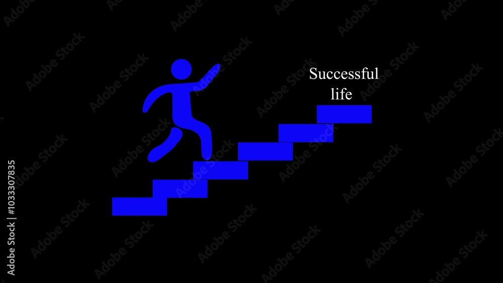 running person on the stairs succes running person on the stairs succes