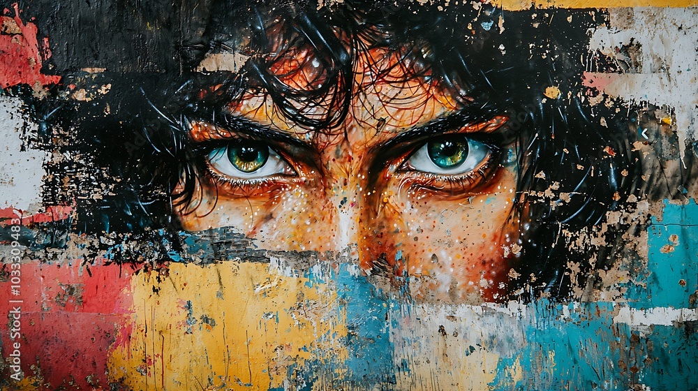 Urban Art Eye Graffiti Wall Mural Close Up Urban Art Eye Graffiti Wall Mural Close Up