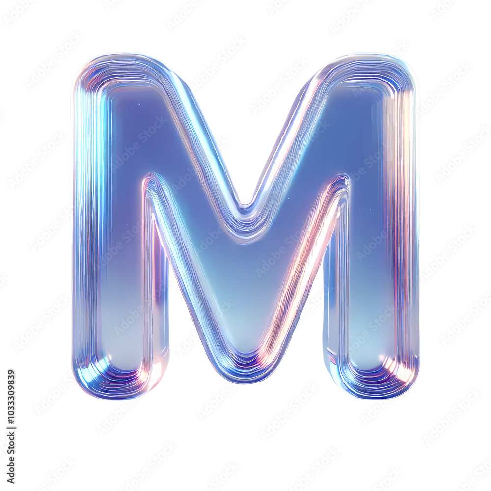 3D blue letter M 3D blue letter M