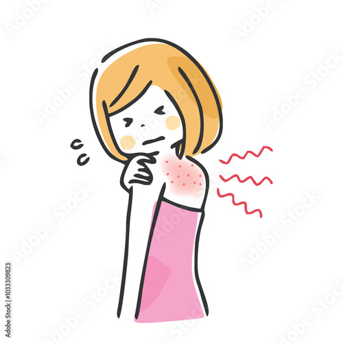 背中が痒い女性