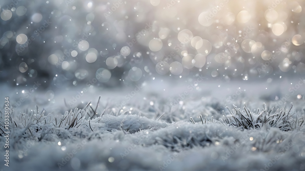 digital abstract illustration background artwork depicting a fantasy serene winter landscape showcasing a snow covered field surrounded by leafless trees, with glitters in the air digital abstract illustration background artwork depicting a fantasy serene winter landscape showcasing a snow covered field surrounded by leafless trees, with glitters in the air