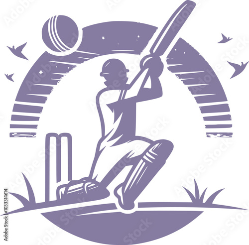 Cricket batsman cover drive cricket shot vector illustrations royalty free images generated Ai