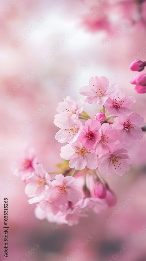 sakura with delicate blurred background of sakura garden sakura with delicate blurred background of sakura garden