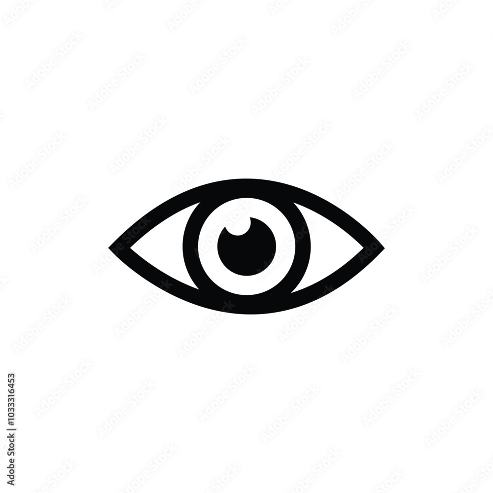 Eye icon vector isolated on white background. Eye icon vector isolated on white background.