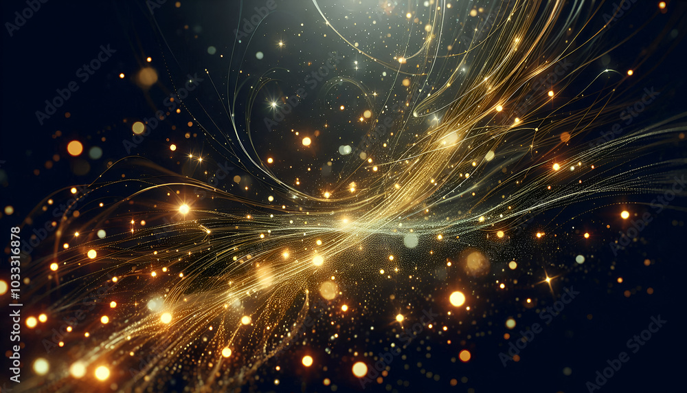 Abstract Gold and White Light Swirls on a Dark Background. Generated AI
Abstract Gold and White Light Swirls on a Dark Background. Generated AI
